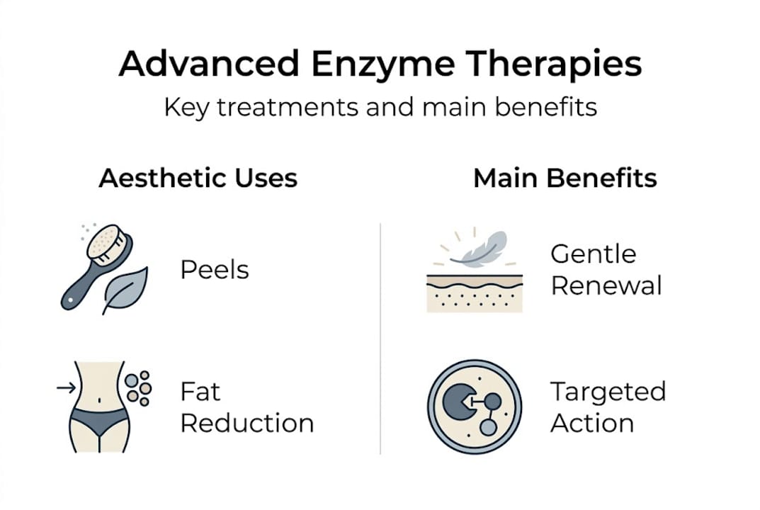Infographic showing enzyme therapy applications