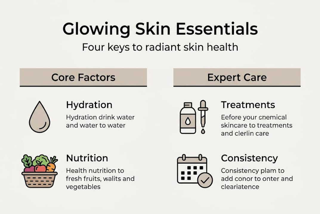 Infographic of glowing skin essentials
