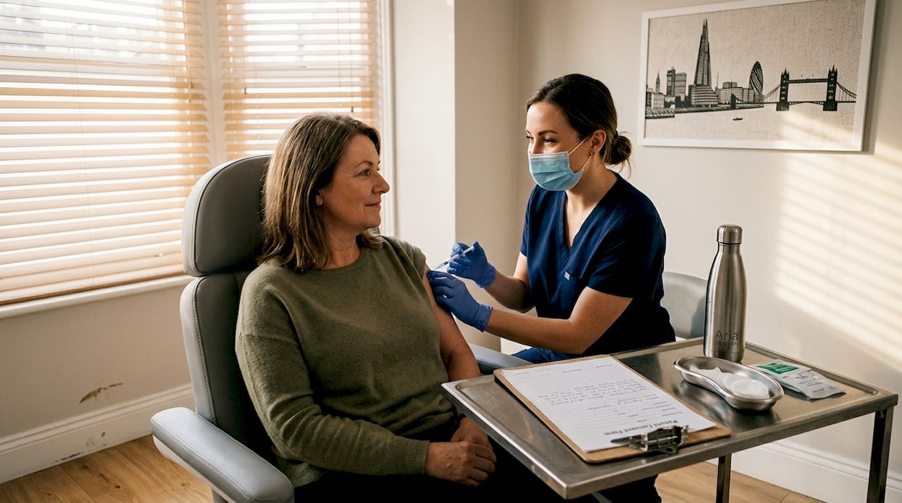 Clinician performs Profhilo skin treatment