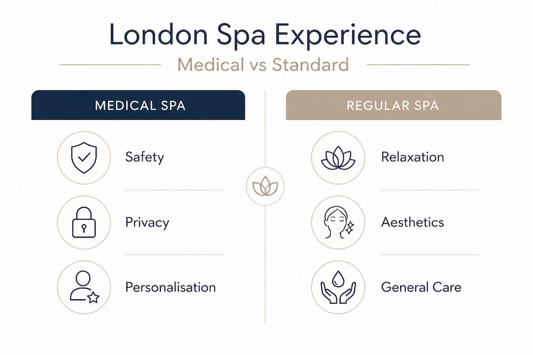 Infographic comparing medical spa vs regular spa features