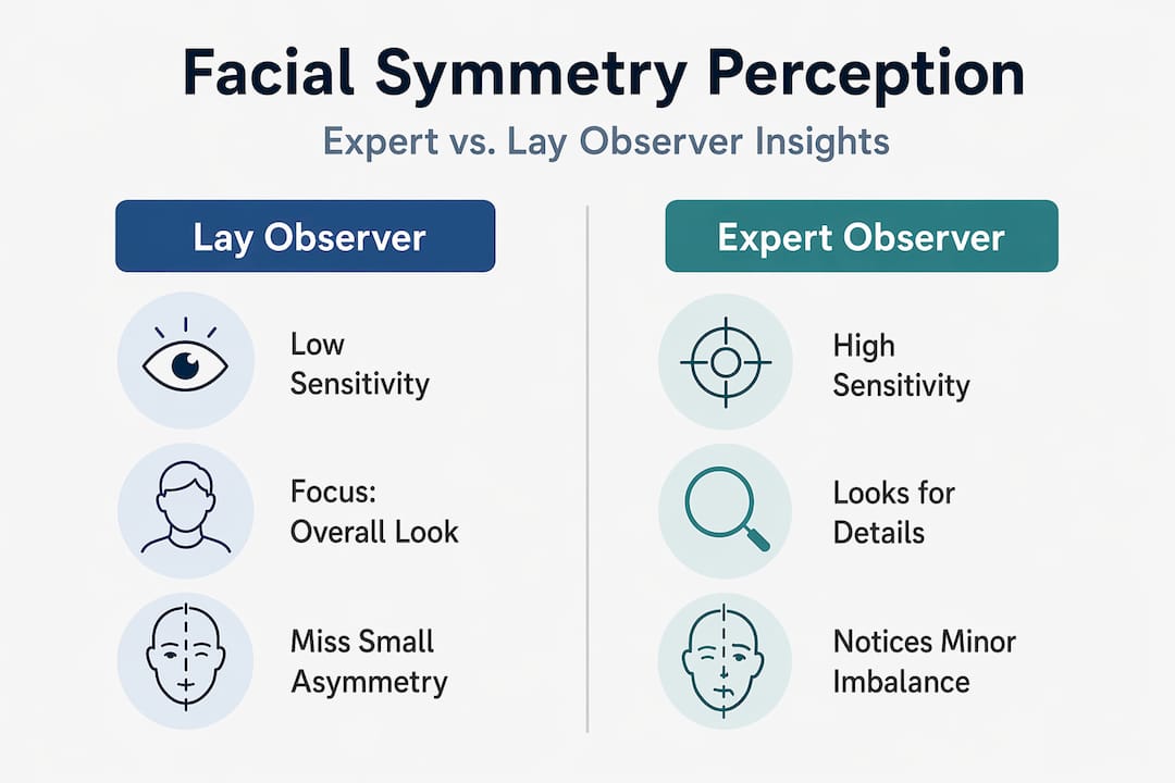 Infographic compares lay and expert facial symmetry perception