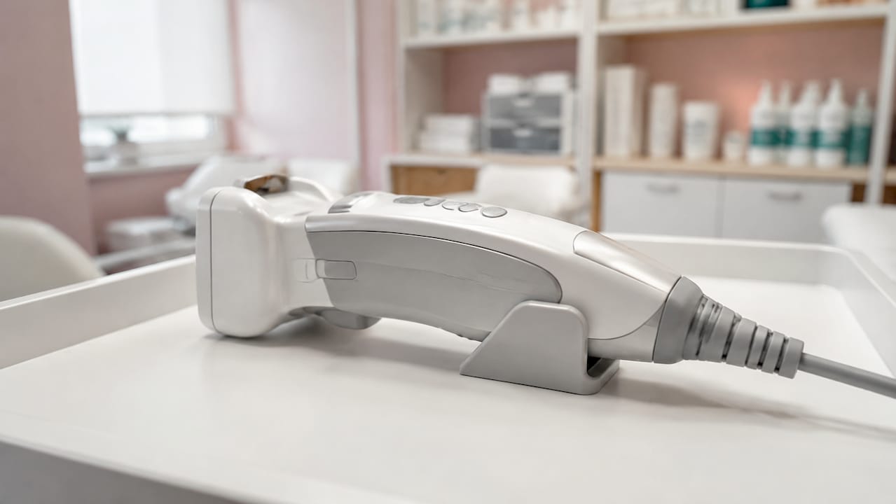 Close-up of ultrasound therapy device