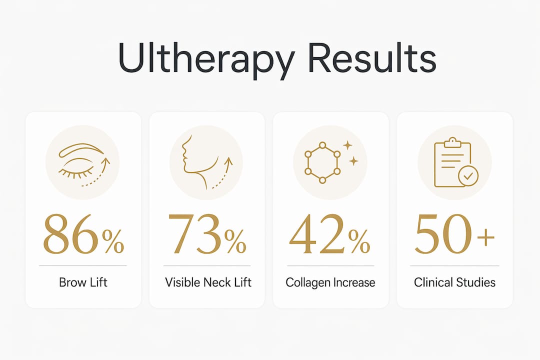 Infographic showing Ultherapy clinical success statistics