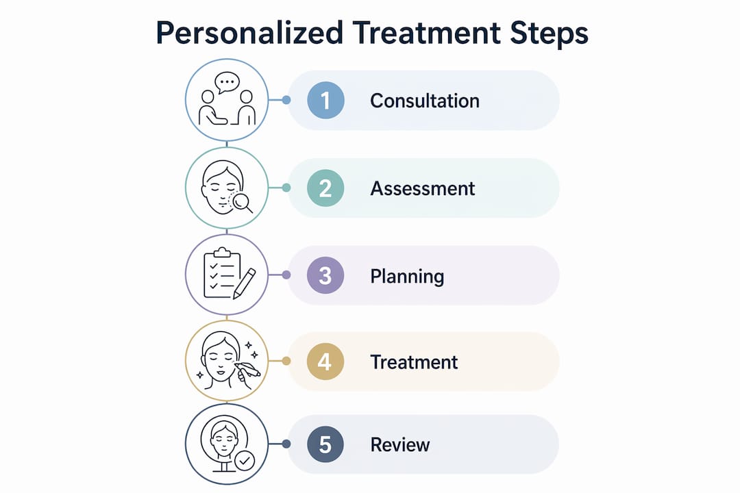 Infographic illustrating steps of personalized treatment plans