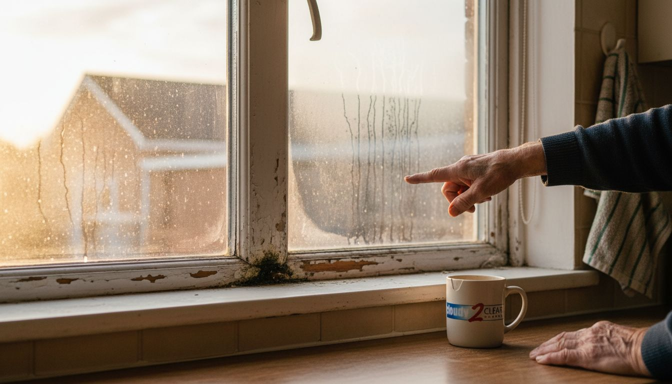Condensation from failed window seals