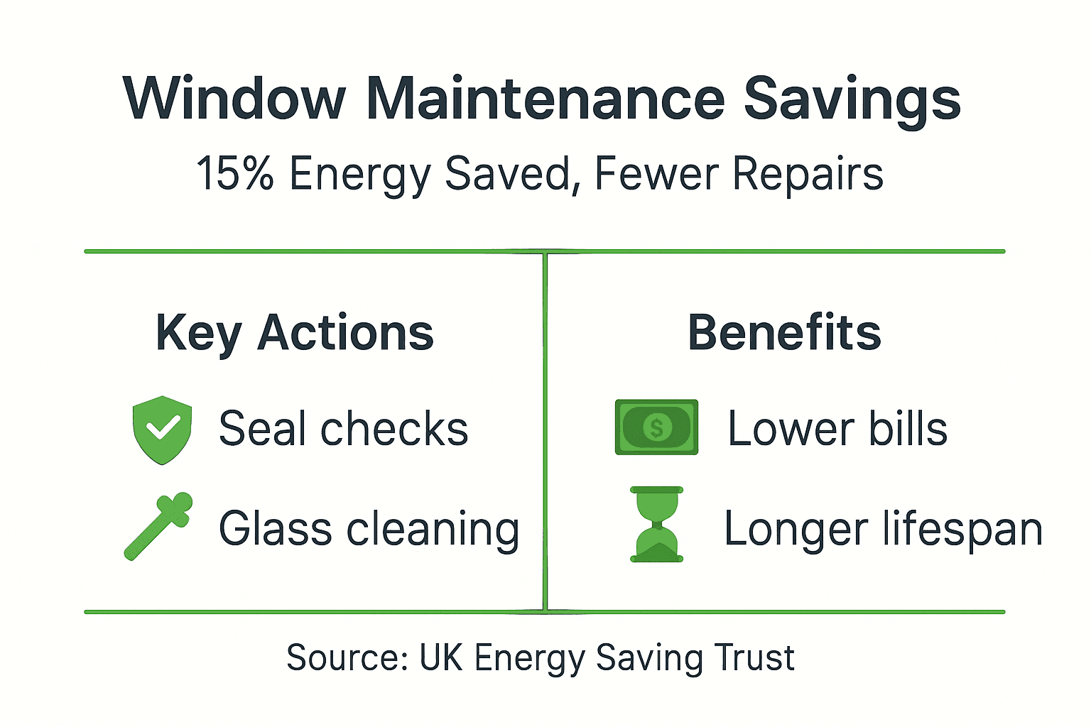 Infographic on window maintenance savings and benefits