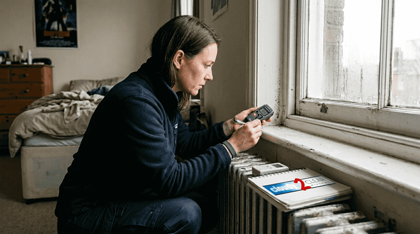 Inspecting condensation and moisture damage