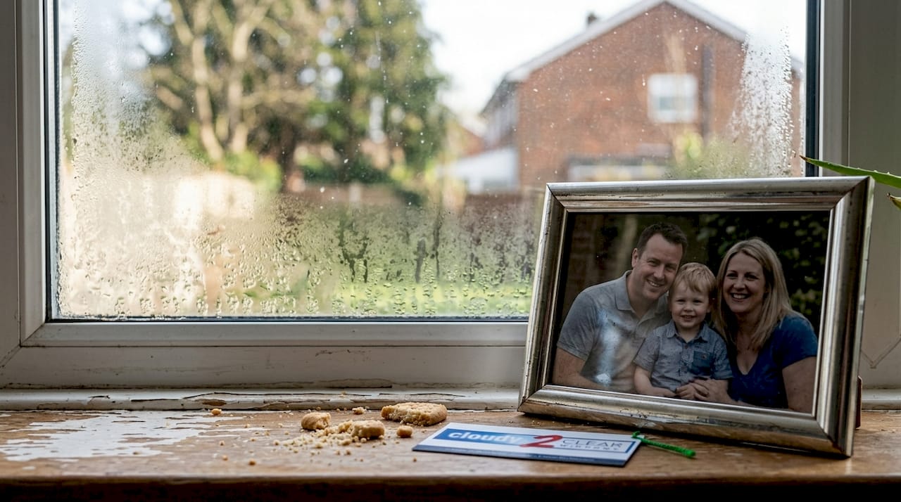 Condensation trapped inside double glazed window