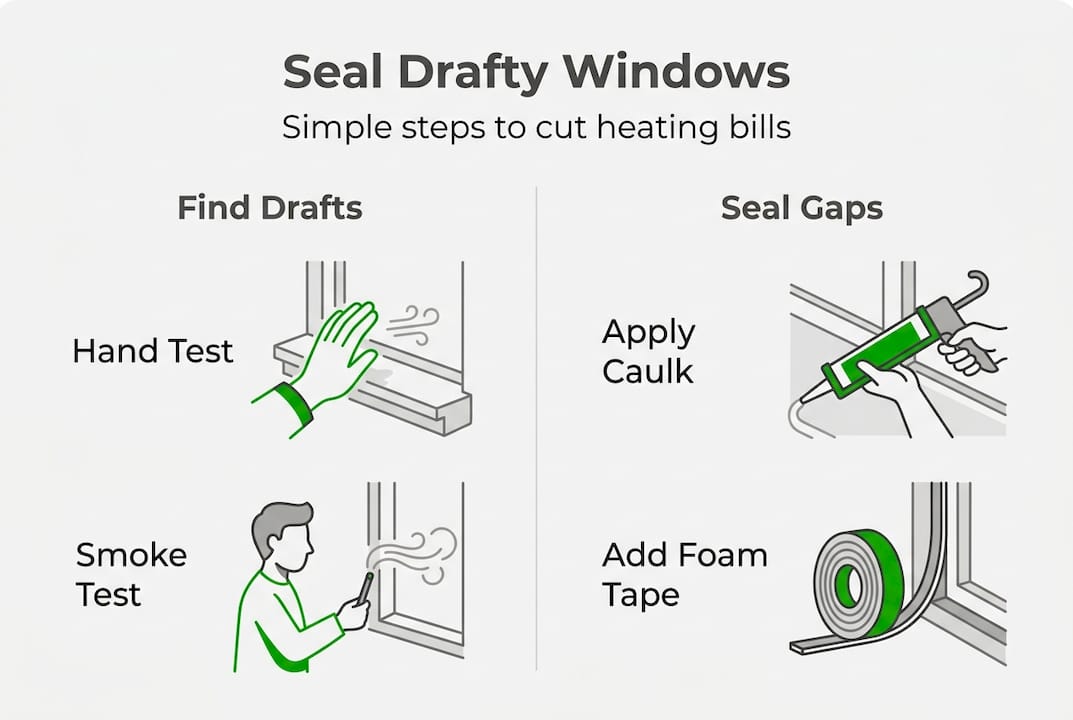 Infographic of window sealing steps