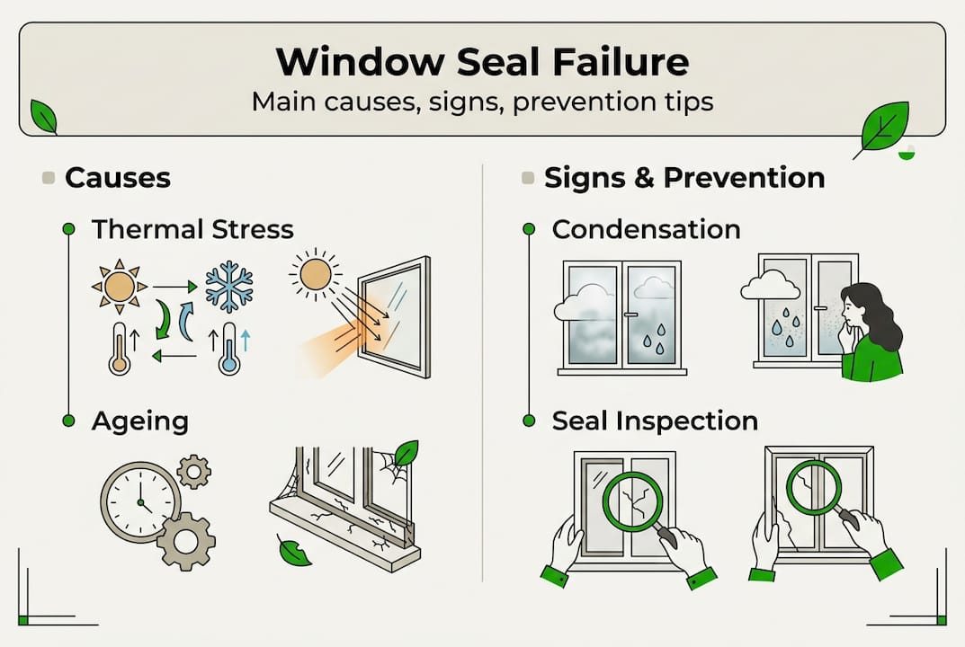 Infographic window seal failure causes and signs