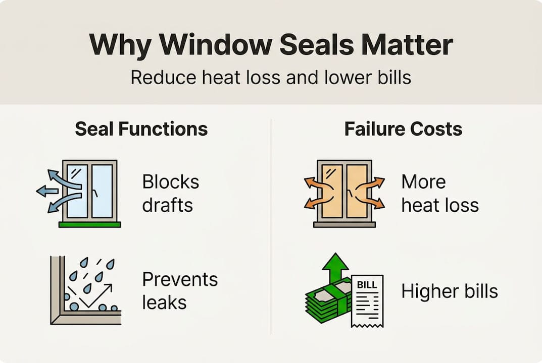 Infographic on window seal benefits and failure costs