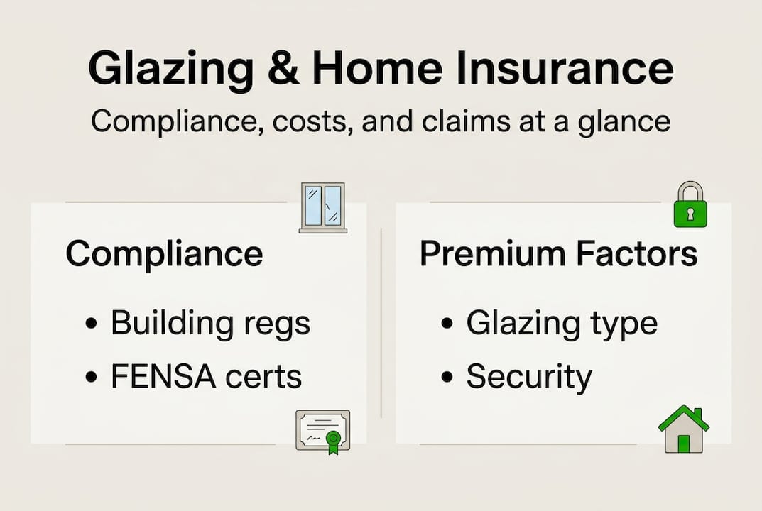 Infographic summarizing glazing and home insurance factors