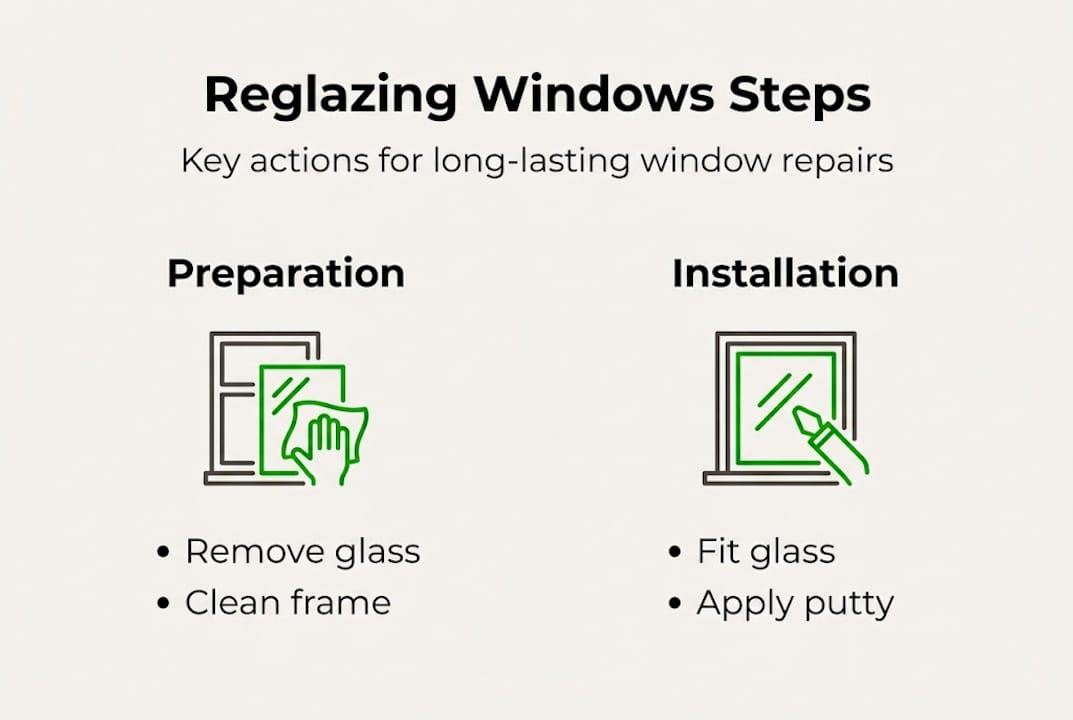 Infographic of main window reglazing steps