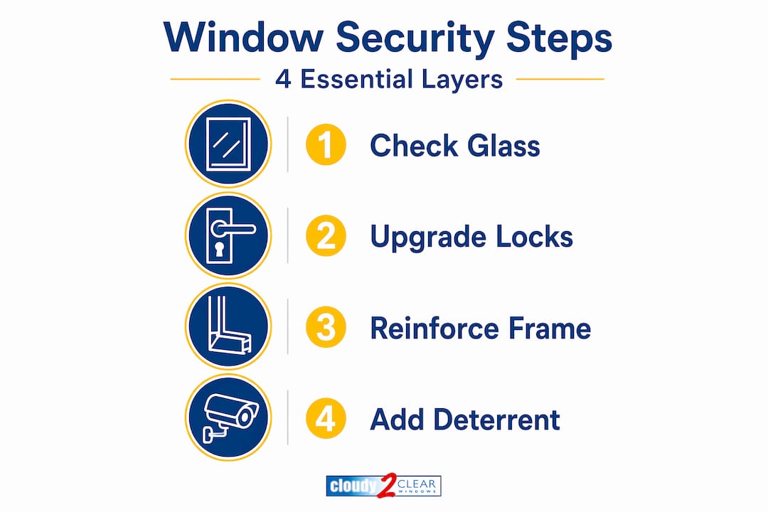 Infographic of four essential window security steps