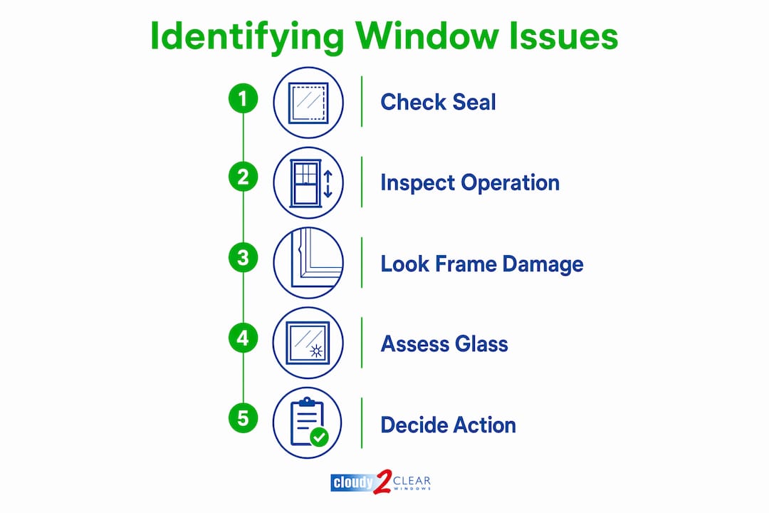 Infographic on step-by-step window issue identification