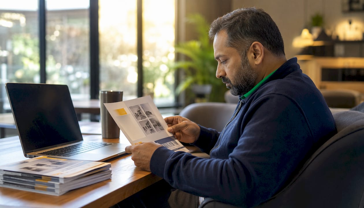 Energy adviser reviewing window rebate materials