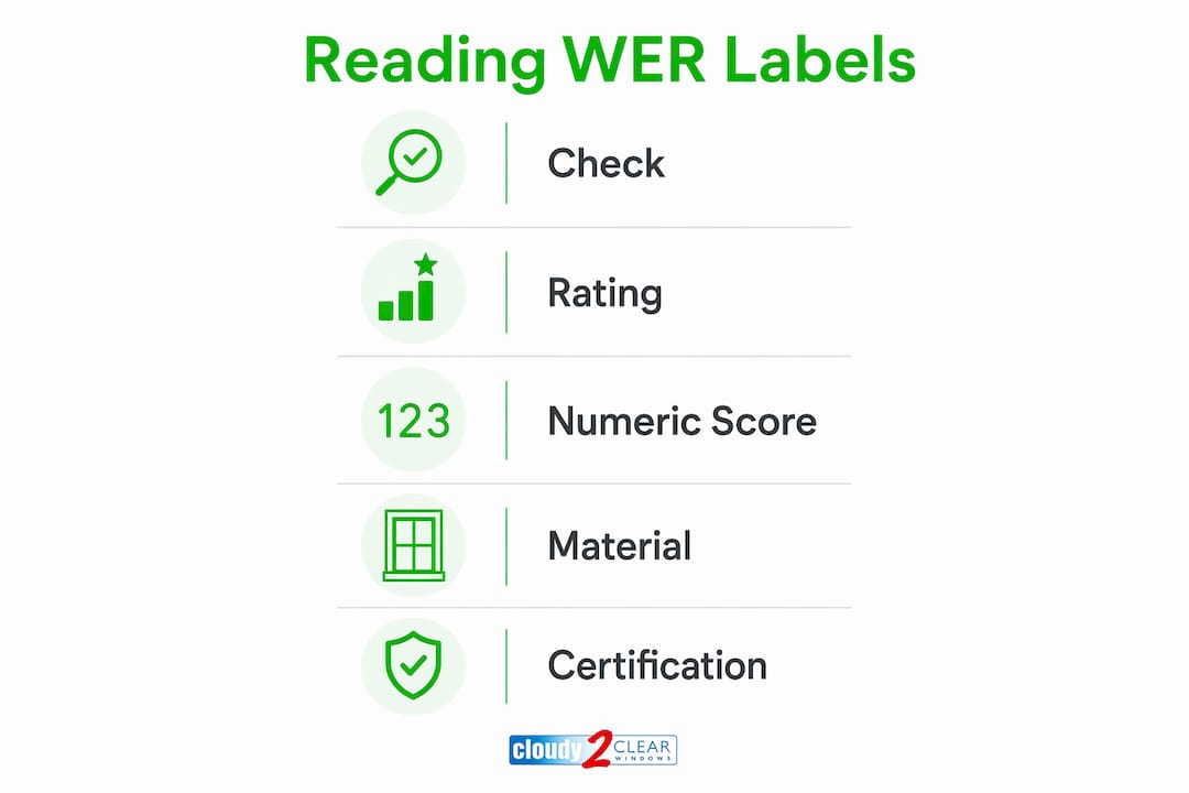 Infographic showing how to read window energy rating labels