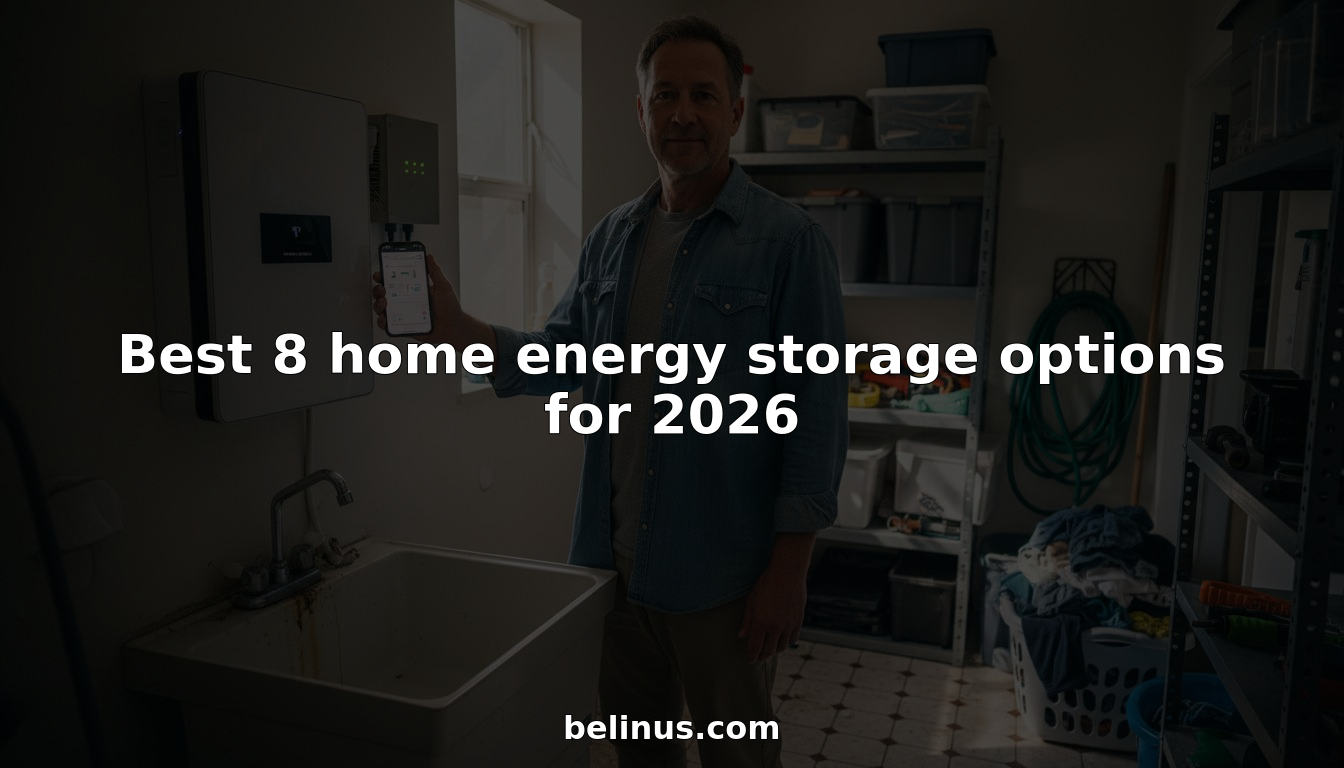 Homeowner checks wall-mounted energy battery