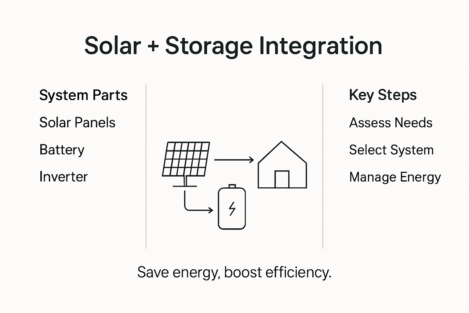 Infographic steps for solar storage integration