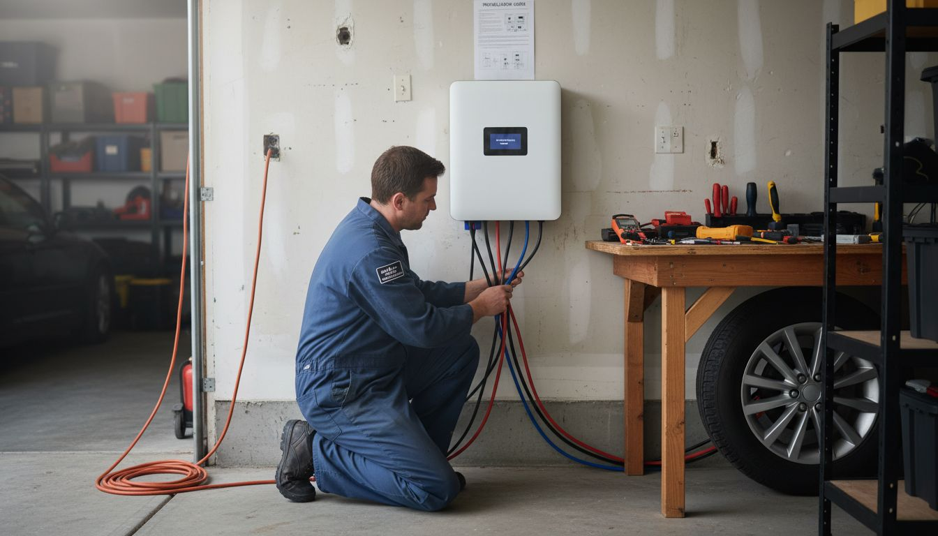 Battery system installation in suburban garage