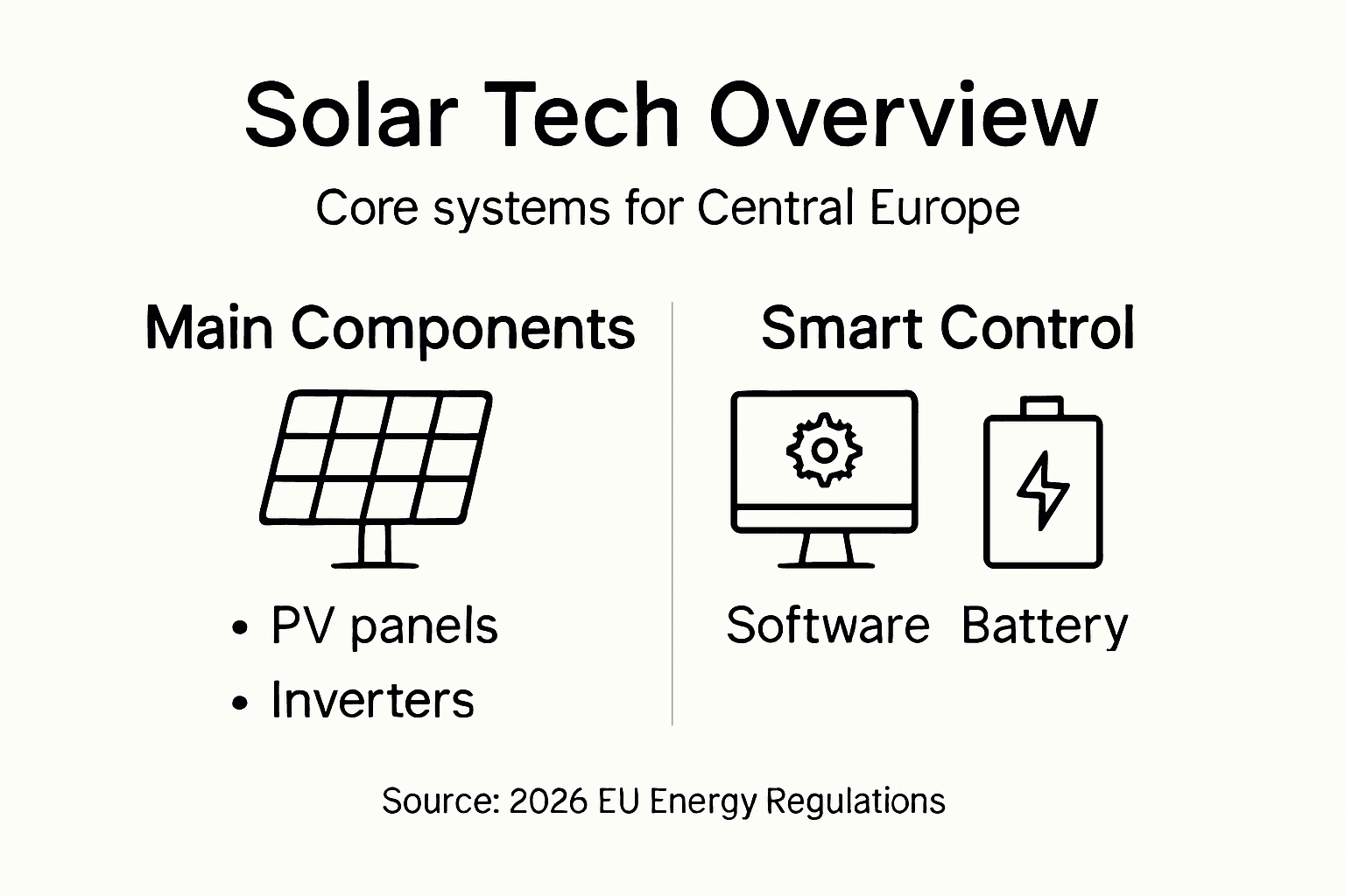 Infographic of solar technology management components