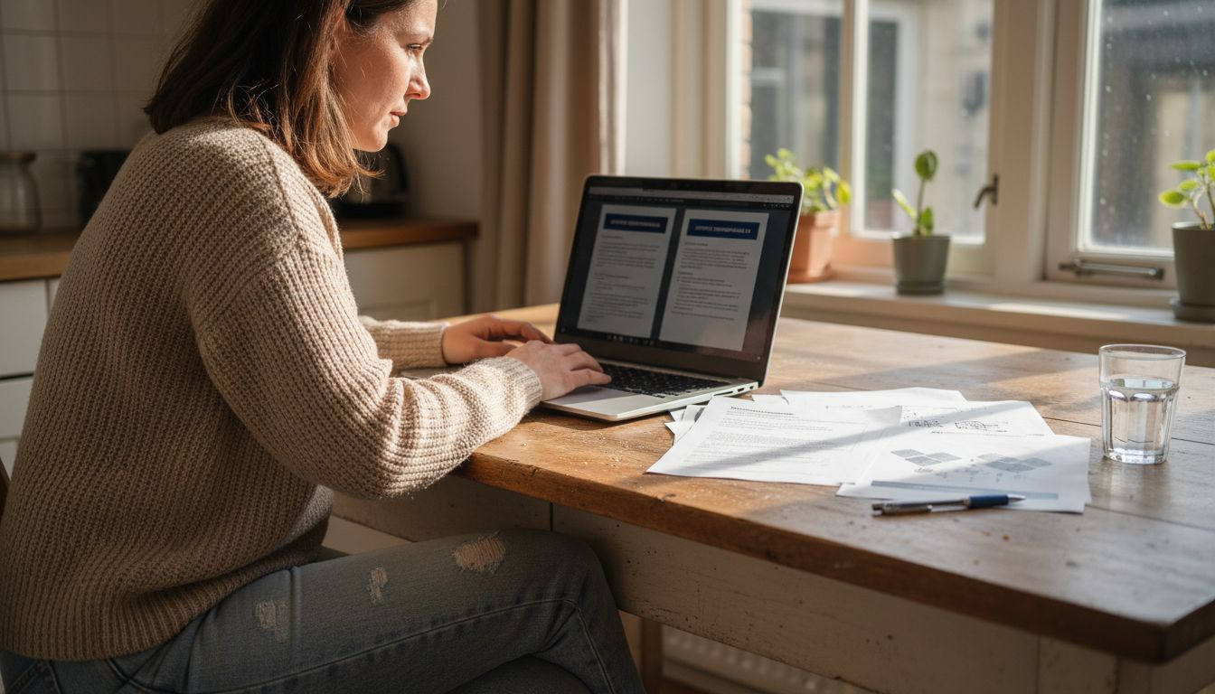 Vrouw zoekt uit welke zonnepanelen het beste aanbod bieden