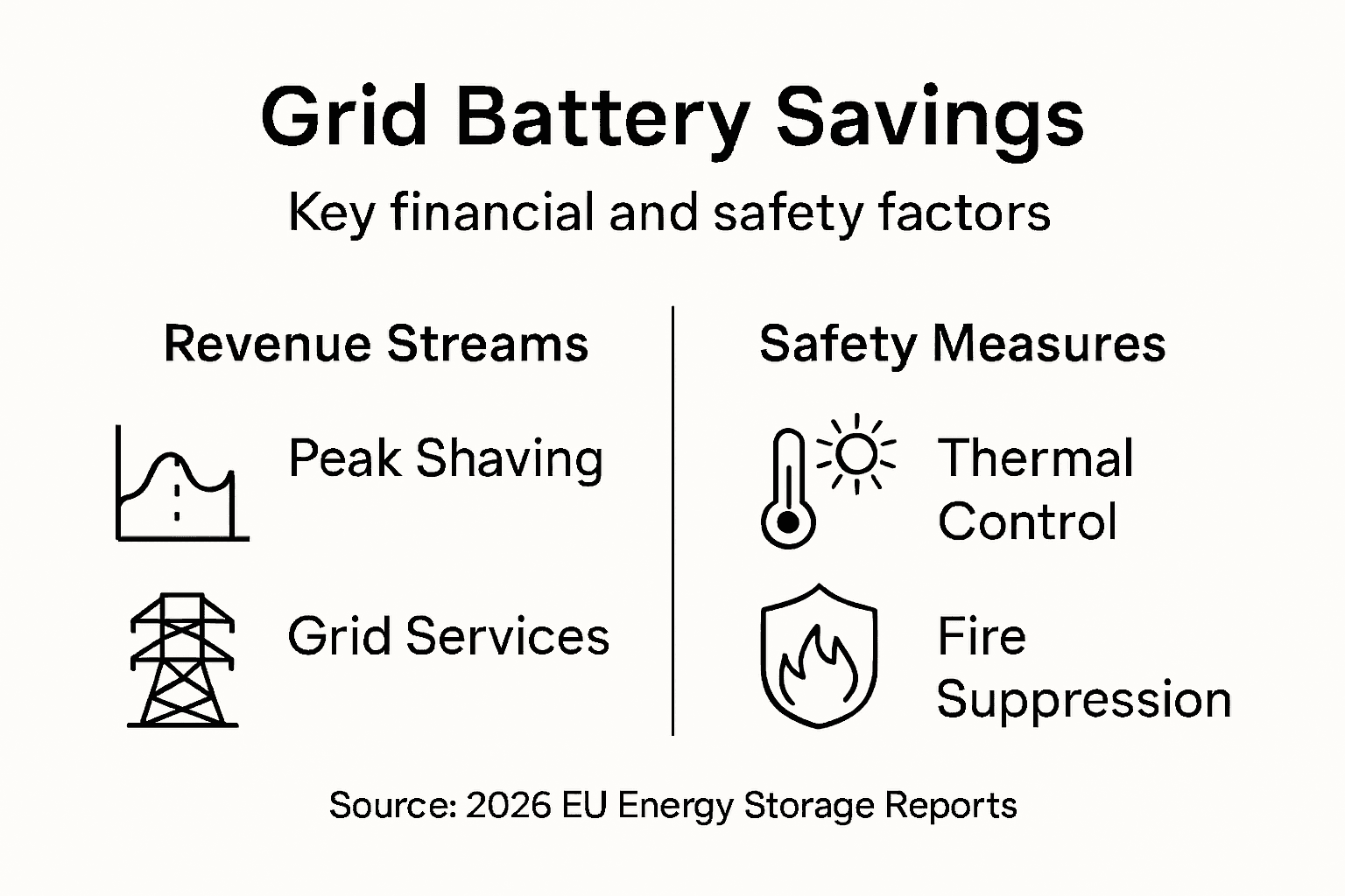 Infographic grid battery savings and safety