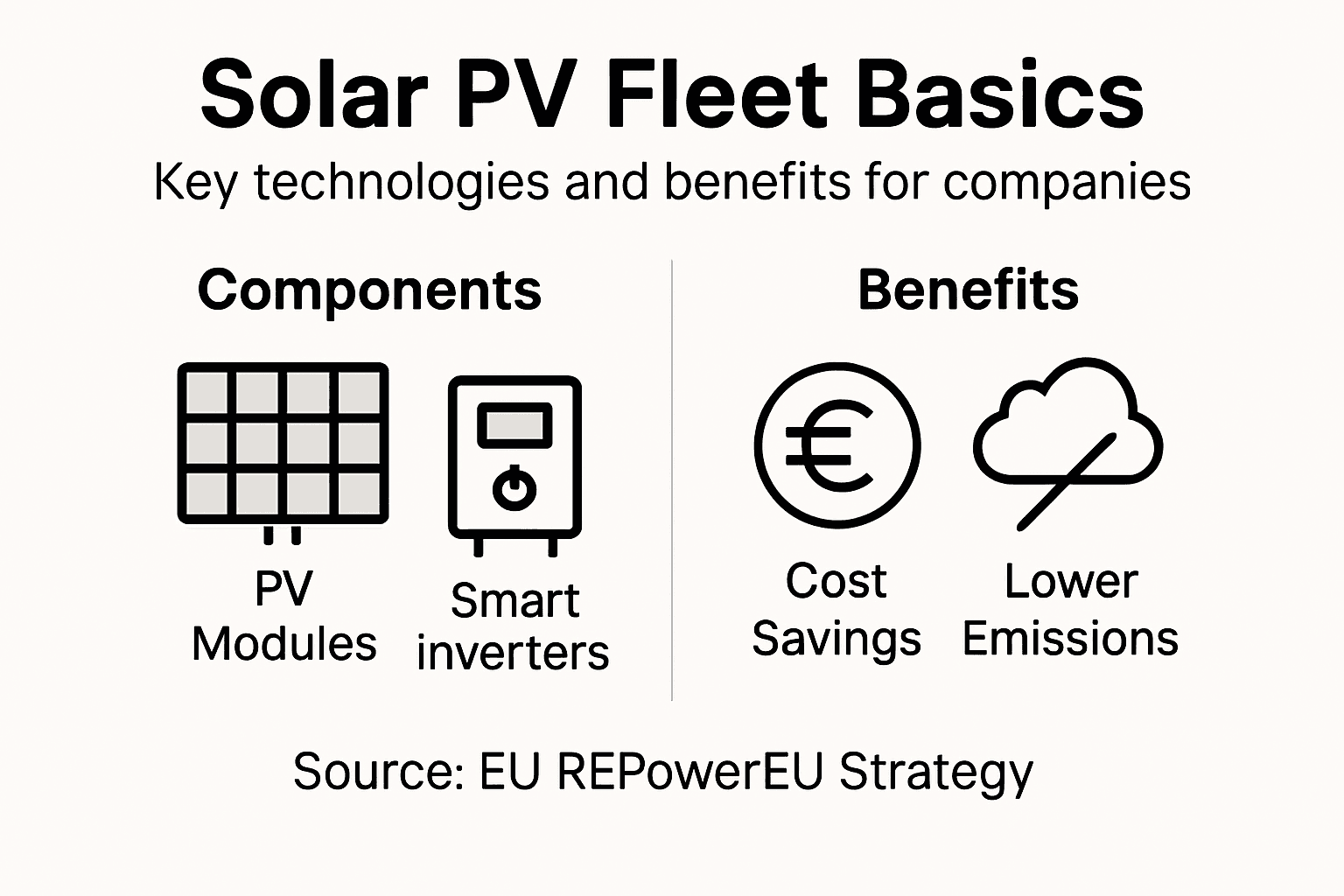 Infographic explaining solar PV fleet basics