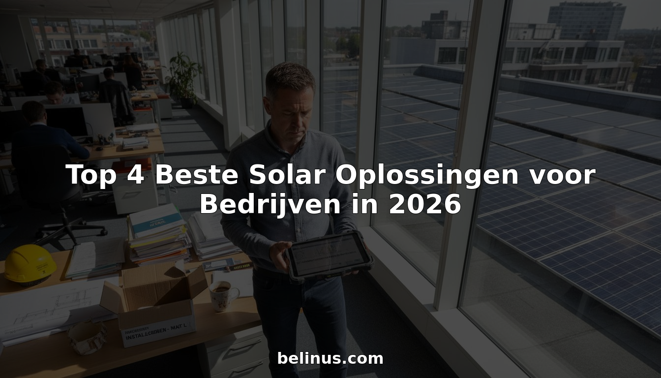 Projectleider houdt toezicht op de installatie van zonnepanelen op het dak