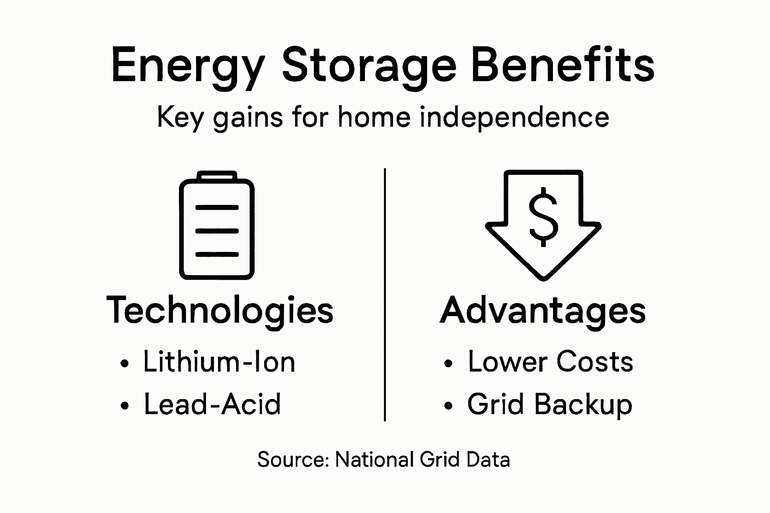 Infographic outlining home storage technologies and benefits