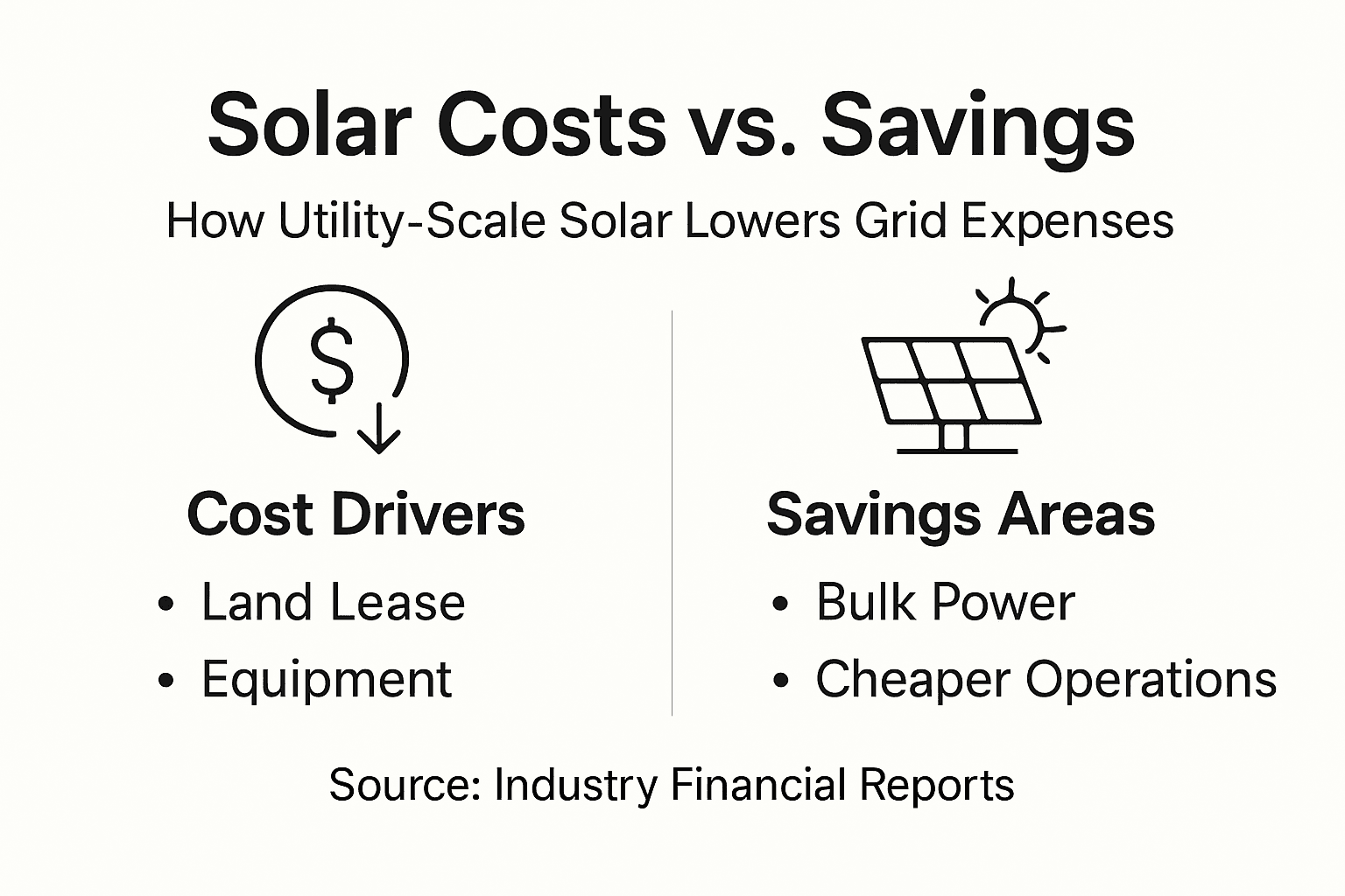 Infographic showing solar project costs and savings