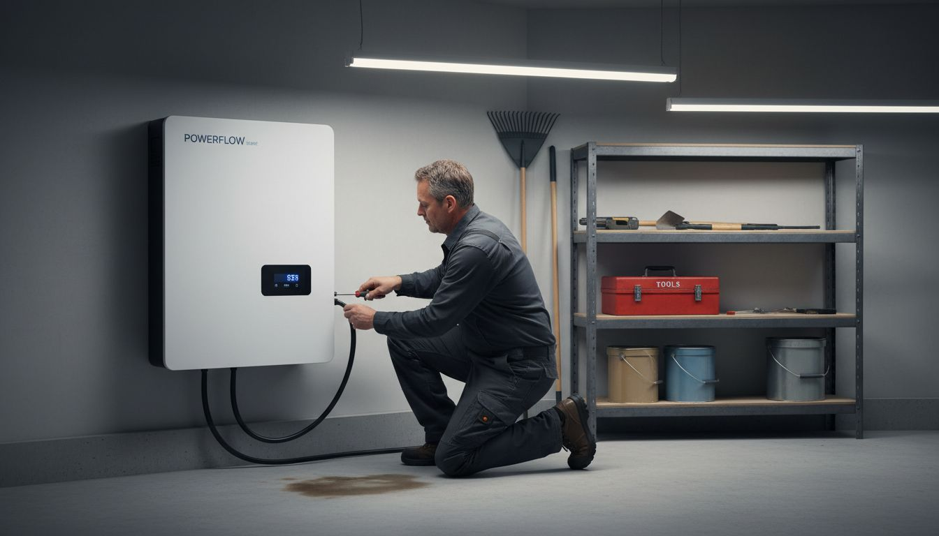 Homeowner installs battery system in garage