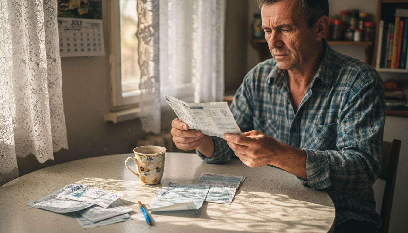 Man reviewing home electric bills