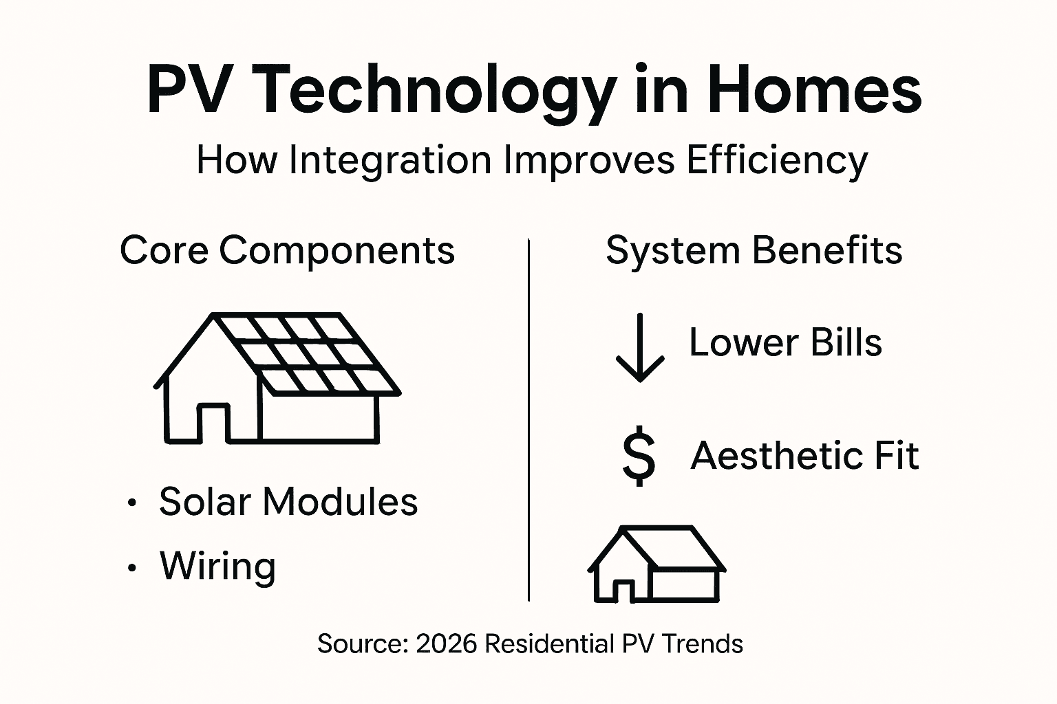 Infographic showing PV technology functions and benefits