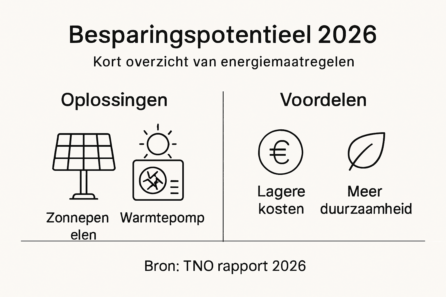 Overzicht van het besparingspotentieel van energiebesparende maatregelen
