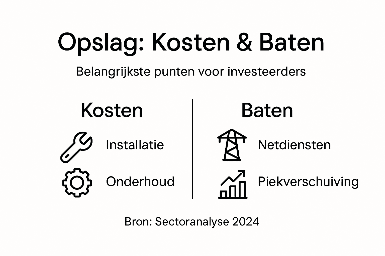 Overzichtelijke infographic met een helder beeld van de kosten en opbrengsten van opslag