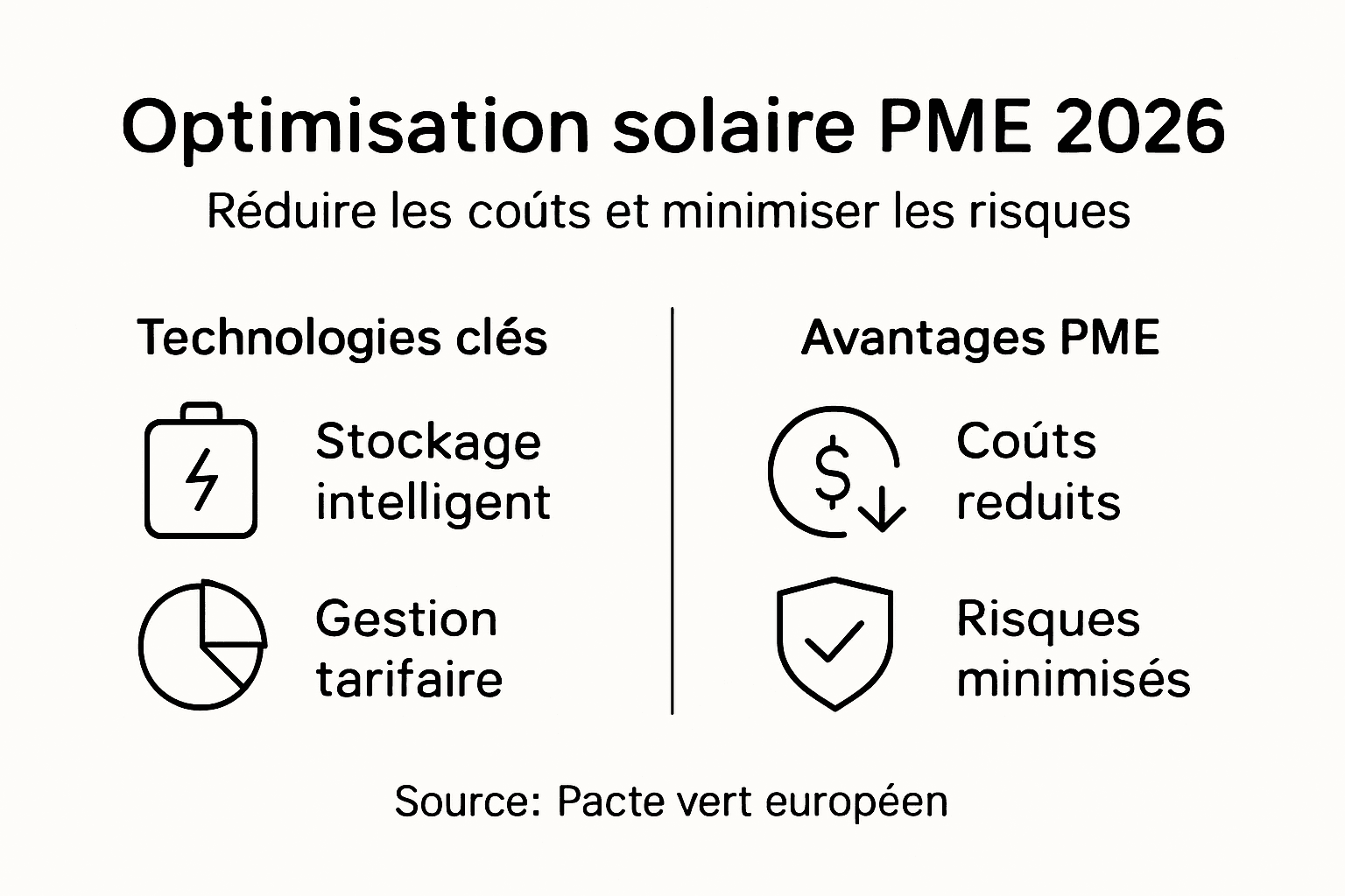Infographie : comment optimiser l'énergie solaire dans votre PME en 2026