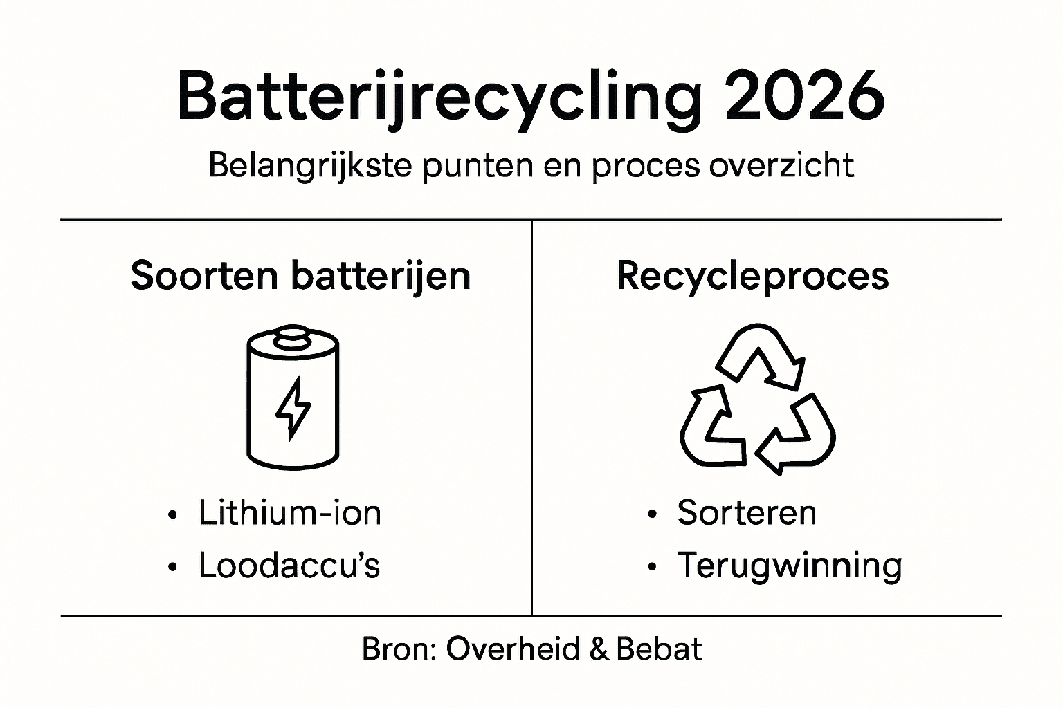Infographic: hoe werkt batterijrecycling en welke soorten batterijen zijn er?