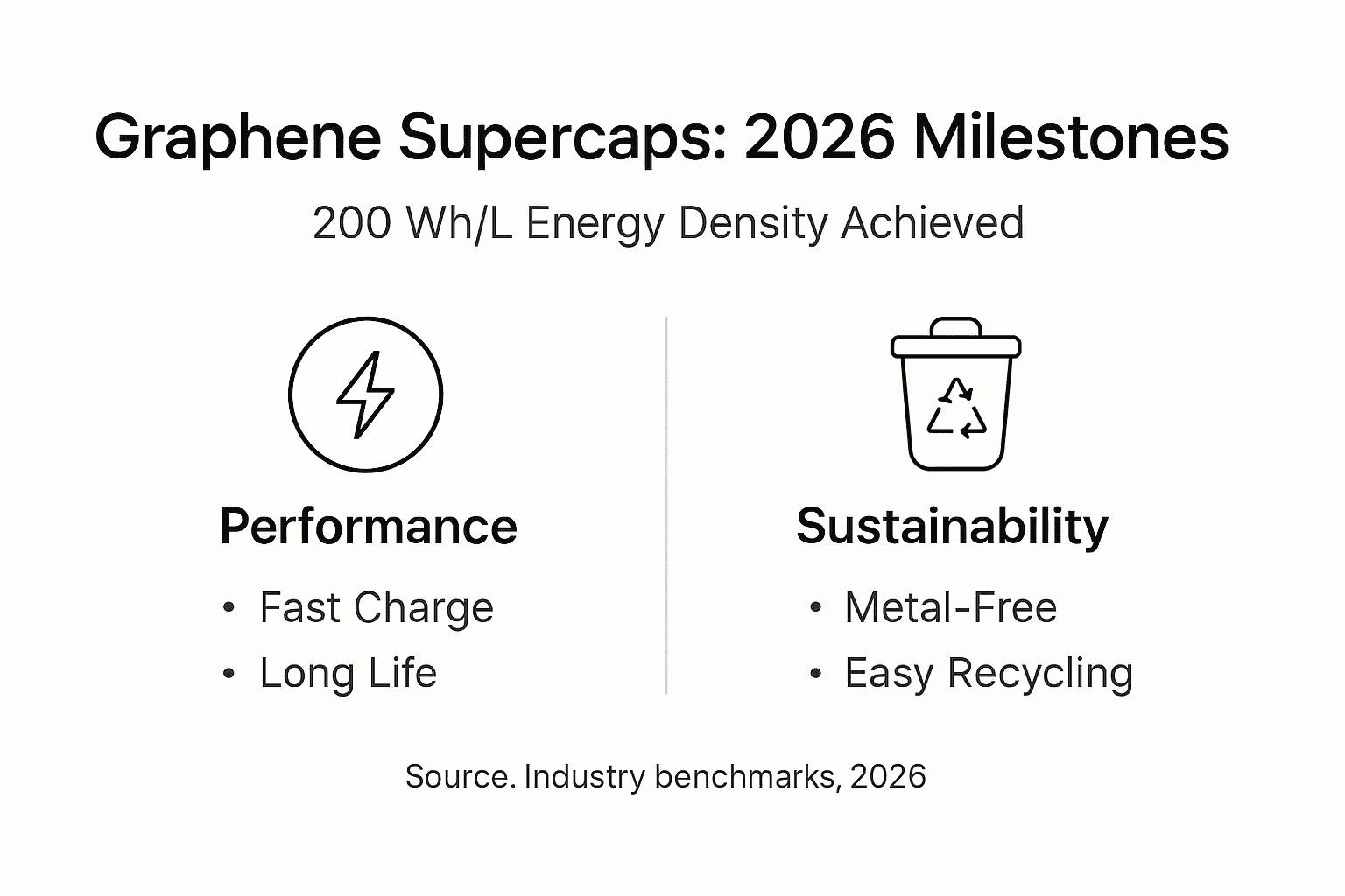 Infographic shows graphene supercapacitor milestones and benefits