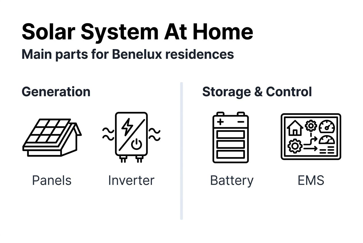 Infographic of main solar system components