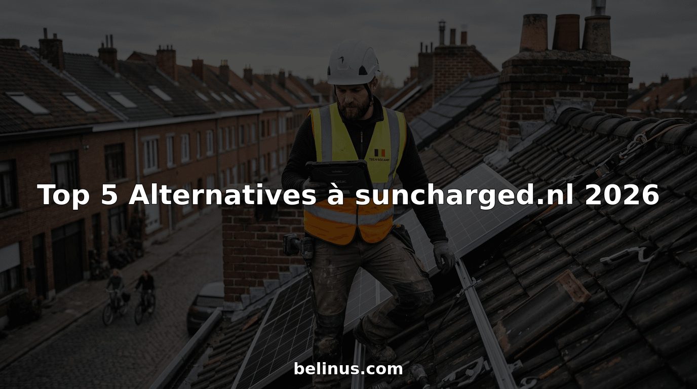 Un technicien pose des panneaux solaires sur le toit d’une maison au cœur du Benelux.