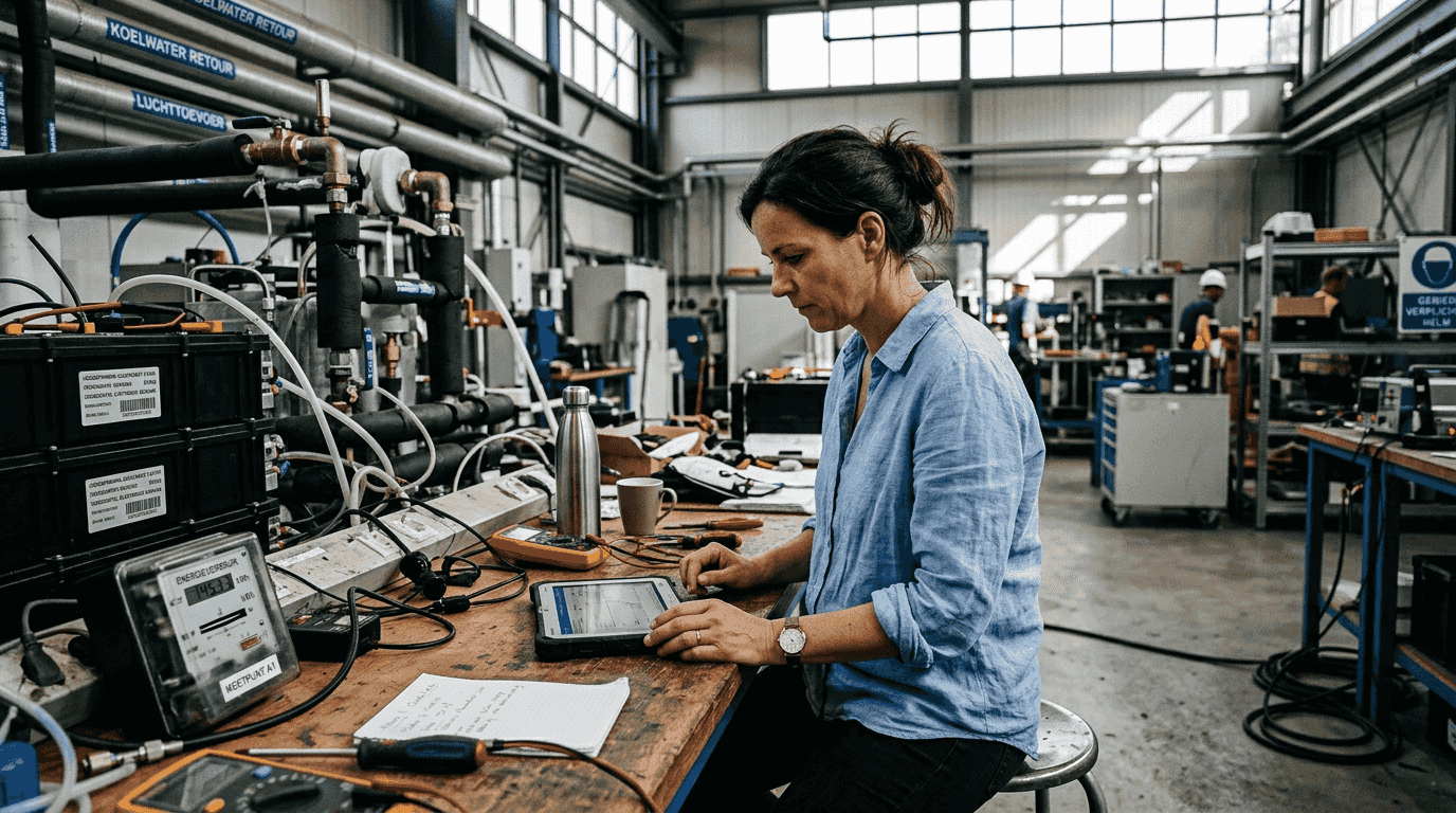 Wetenschapper onderzoekt hoe lang een batterij meegaat en hoe goed die bestand is tegen intensief gebruik.