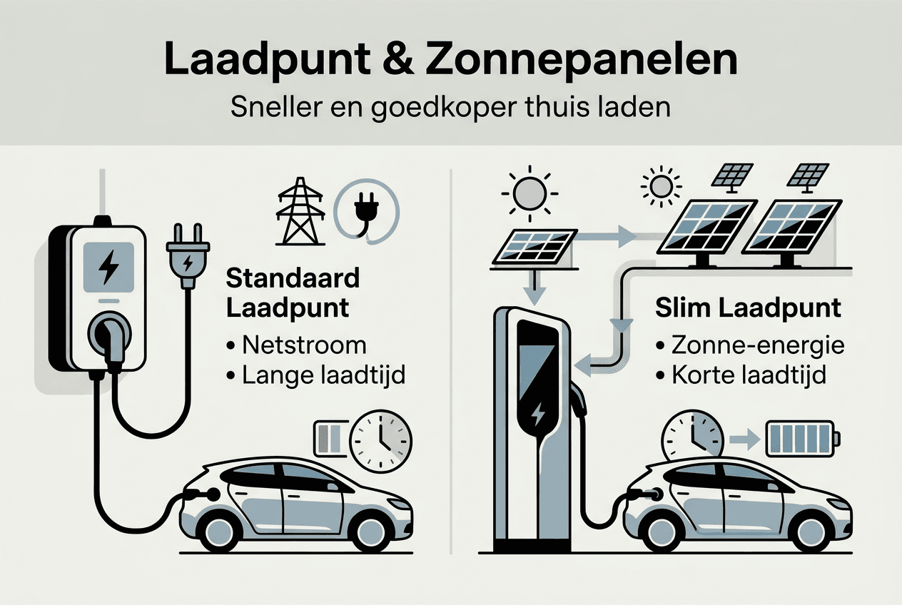 Infographic: laadpaal slim combineren met zonnepanelen