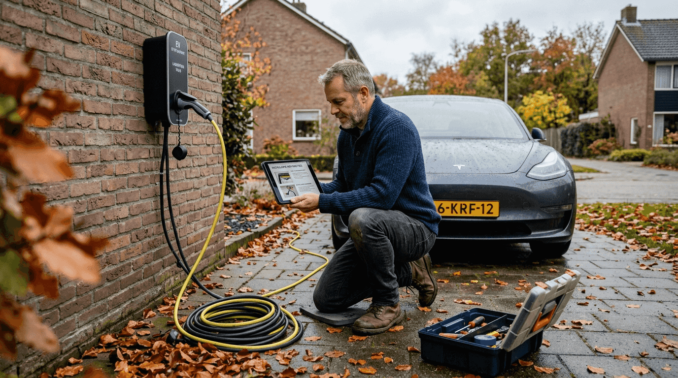 Man laat laadpaal plaatsen op eigen oprit bij huis