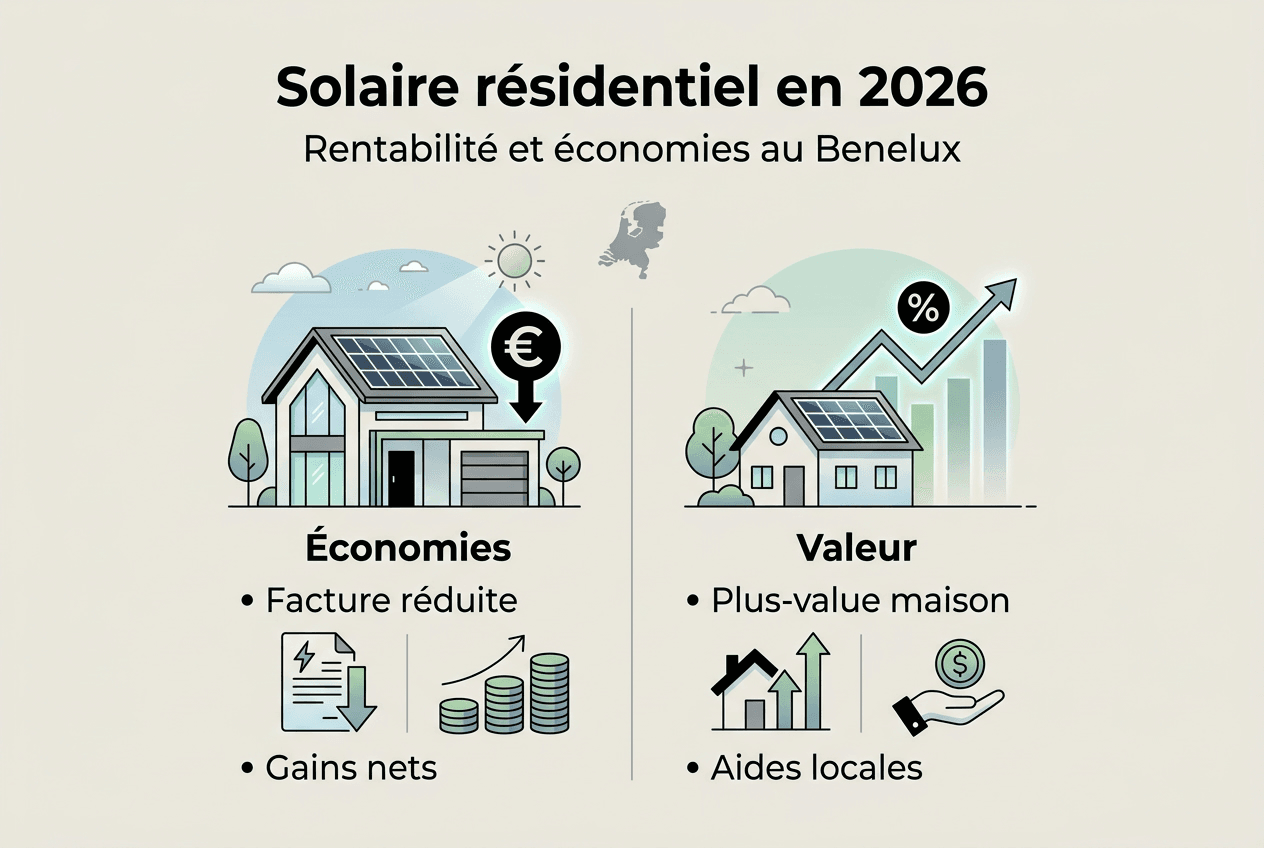 Infographie : comment le solaire résidentiel permet de faire des économies et valoriser votre habitation