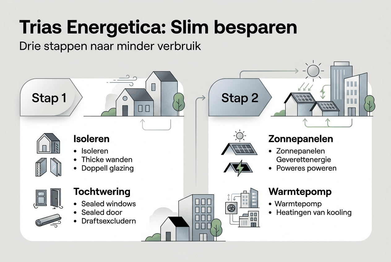 Infographic: in drie stappen naar een energiezuiniger huis