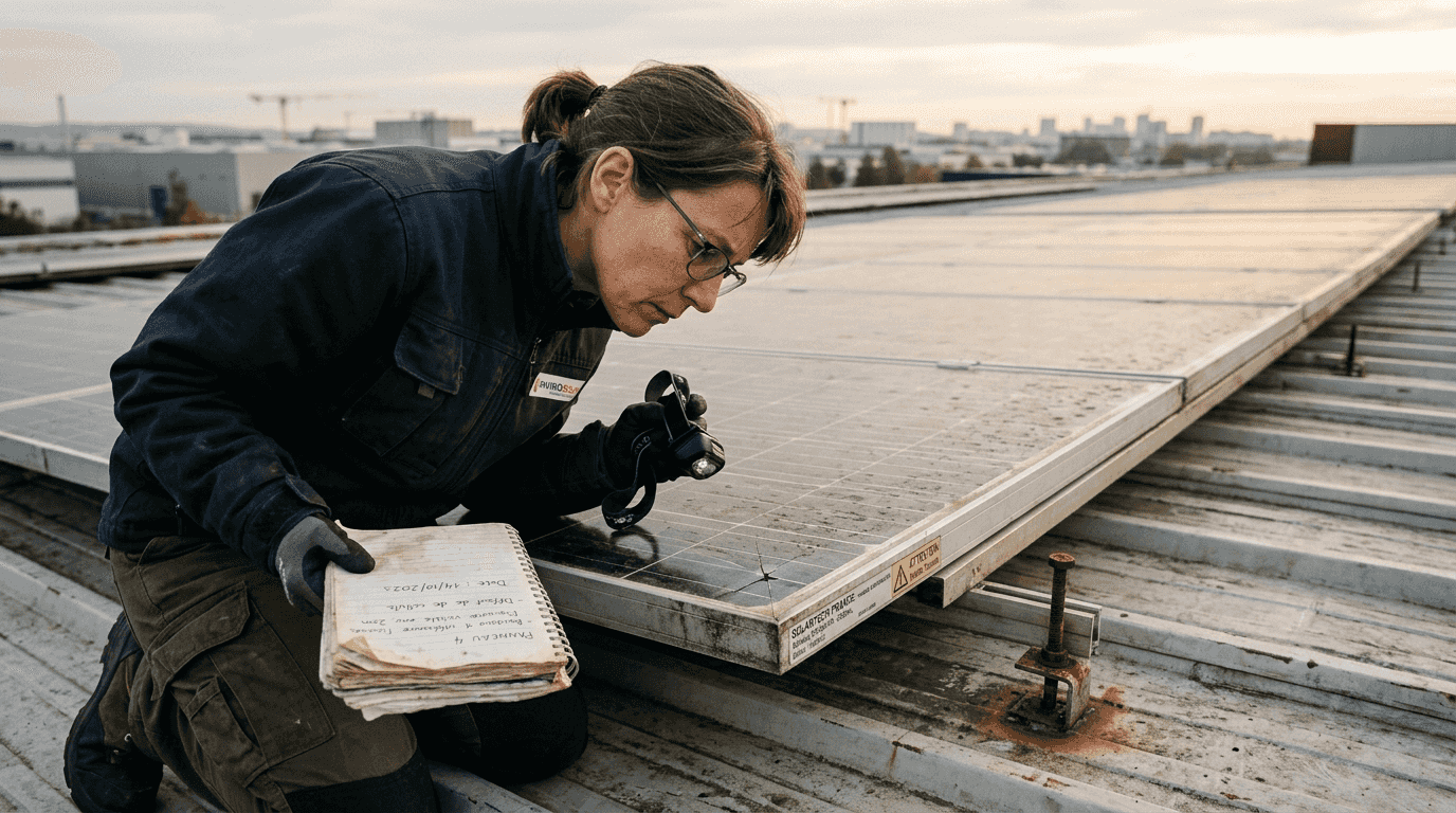 Contrôle visuel des installations solaires sur toiture
