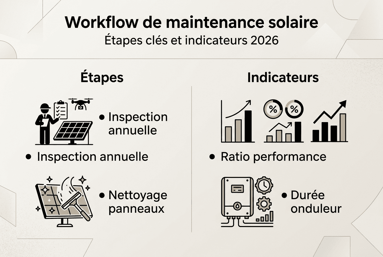 Schéma du processus de maintenance solaire prévu pour 2026