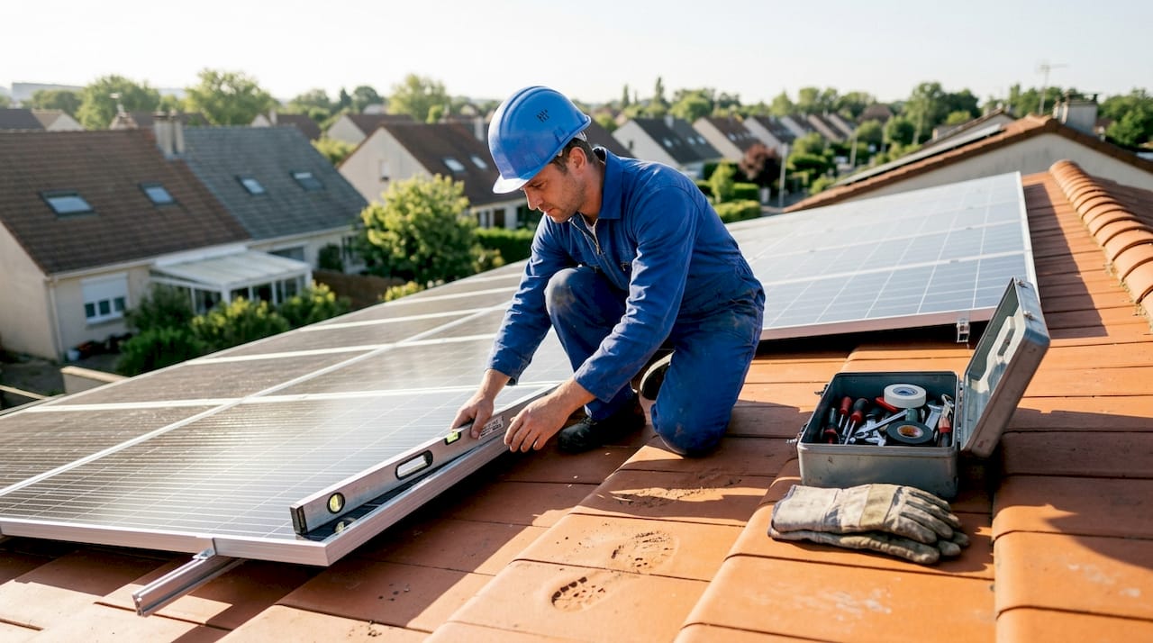 Installation de panneaux solaires sur toiture par un spécialiste