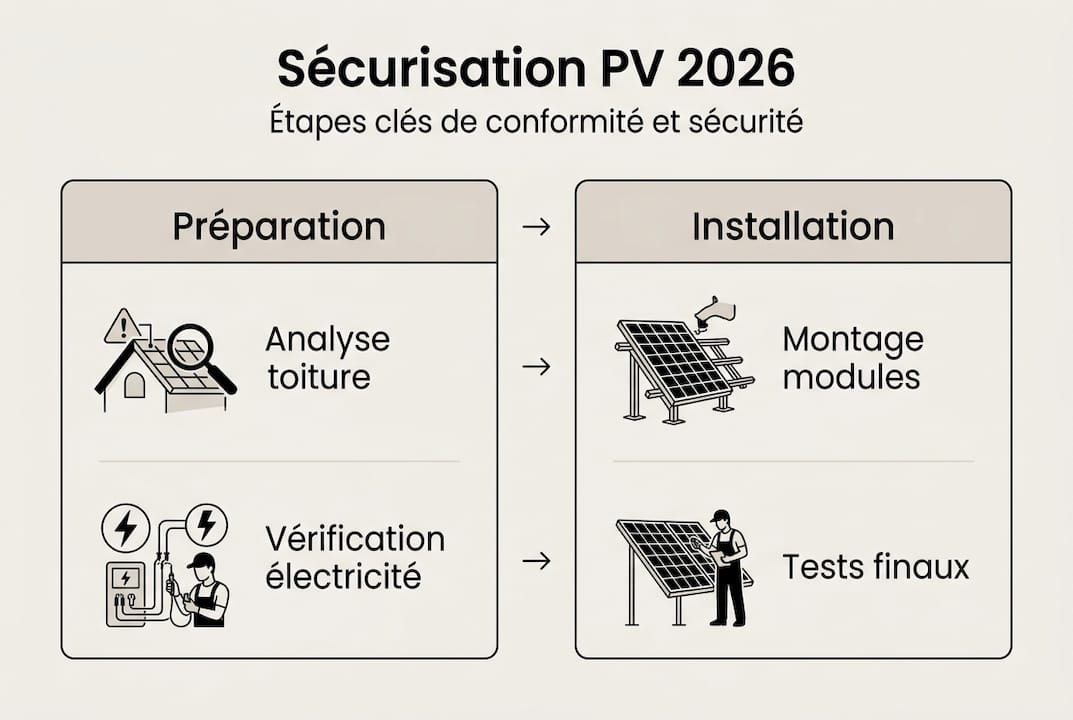 Les étapes clés pour sécuriser votre installation photovoltaïque en un coup d'œil